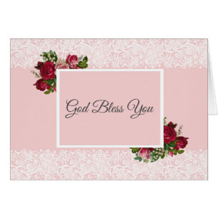 Pink Red Roses Lily of the Valley White Lace