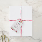 Pink Red Roses Watercolor Floral Bridal Shower Gift Tags (With Twine)