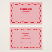 Pink Red Squiggle Modern Earring Display Card