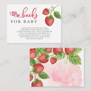 Pink Red Strawberry Baby Shower Book Request Enclo Enclosure Card
