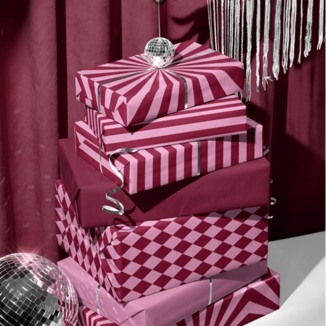 Pink red stripe Wrapping paper sheets (Creator Uploaded)