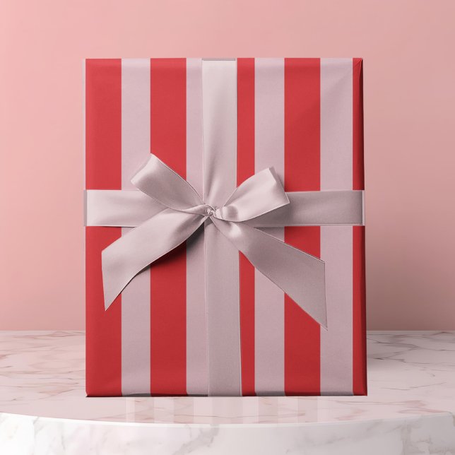 Pink & Red Striped Wrapping Paper (Creator Uploaded)