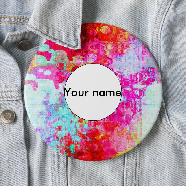 Pink red texture 6 inch round button (In Situ)