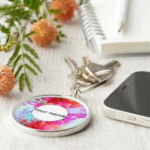 Pink red texture keychain