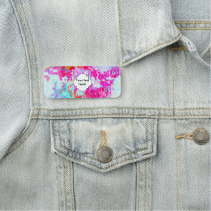 Pink red texture name tag