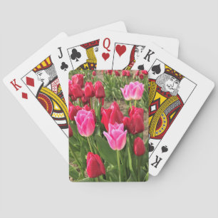 Pink & Red Tulips Playing Cards