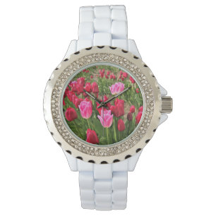 Pink & Red Tulips Watch