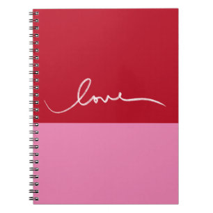 Pink & Red Two Tone Colorblock "Love Heart Book