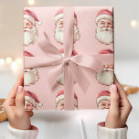 Pink & Red Vintage Santa Claus  Wrapping Paper<br><div class="desc">Wrap your holiday gifts in style with this Pink & Red Vintage Santa Claus Wrapping Paper. Featuring a charming retro Santa Claus design in a playful pink and red colour scheme, this wrapping paper adds a fun and nostalgic touch to your Christmas presents. Perfect for a festive and whimsical holiday...</div>