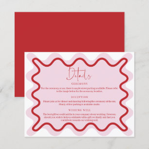 Pink Red Wavy Border Details Enclosure Card