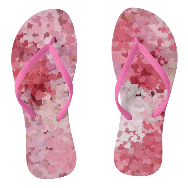 Pink Red White Modern Trendy Elegant Template Flip Flops (Footbed)