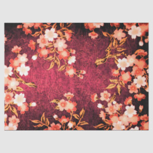 PINK RED WHITE SPRING FLOWERS JAPANESE FLORAL TISSUE PAPER