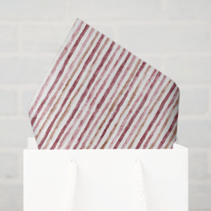 Pink Red White Stripes Christmas Tissue Paper