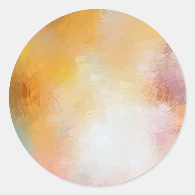 Pink Red Yellow Blue Abstract Blank Template Classic Round Sticker (Front)
