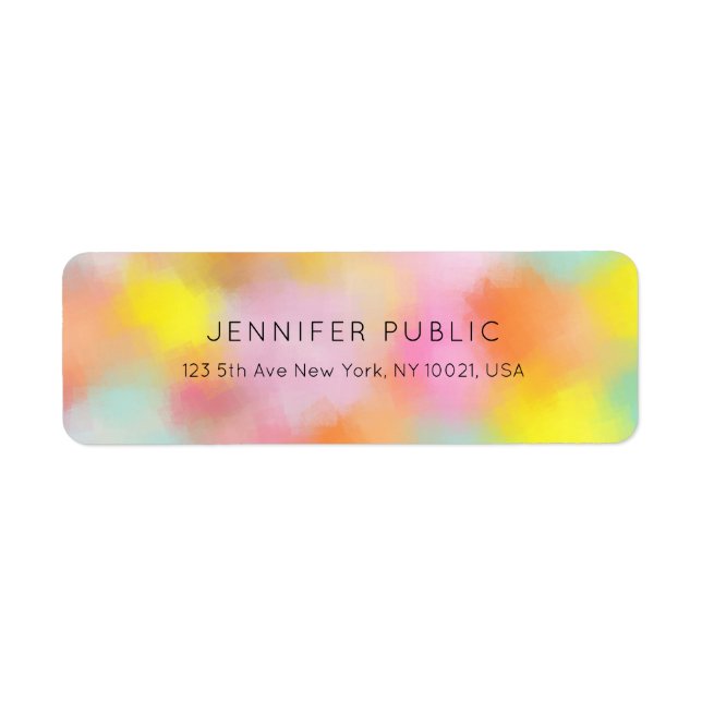Pink Red Yellow Blue Green Colourful Abstract (Front)
