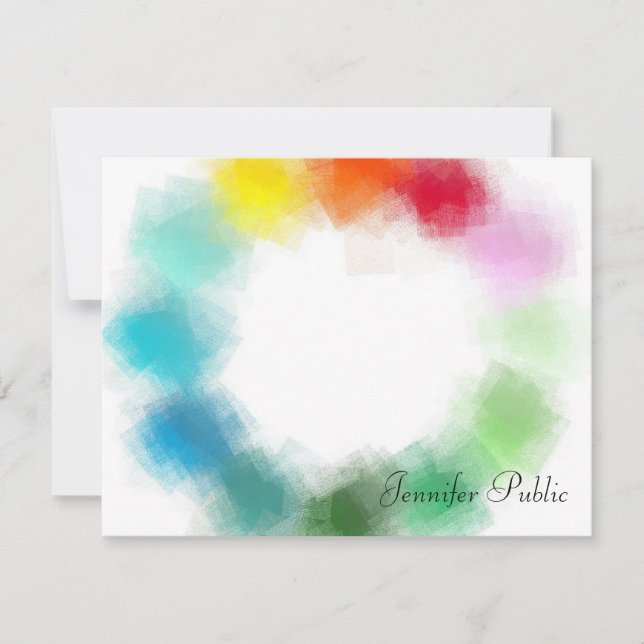 Pink Red Yellow Orange Blue Green Colourful Card (Front)