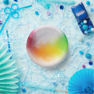 Pink Red Yellow Orange Blue Green Custom Modern Paper Plate