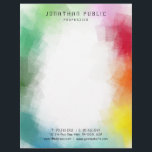 Pink Red Yellow Orange Purple Blue Green Rainbow Letterhead<br><div class="desc">Pink Red Yellow Orange Purple Blue Green Rainbow Colours Colourful Modern Professional Elegant Template Letterhead.</div>