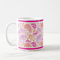 Pink Red & Yellow Paisley Pattern Design