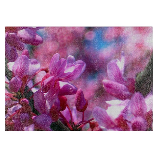 Pink Redbud Blossoms Cutting Board (Front)