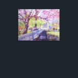 Pink Redbud Tree Blossoms At Williamsburg Virginia Canvas Print<br><div class="desc">A beautiful Spring colonial scene of pink redbud blossom trees, titled "Redbud Blossoms Over Williamsburg". This quality reproduction captures a Spring day in April with bright colors and semi abstract flavor. The featured redbud trees and friendly picket fence welcome all to the center of town. The original was completed by...</div>