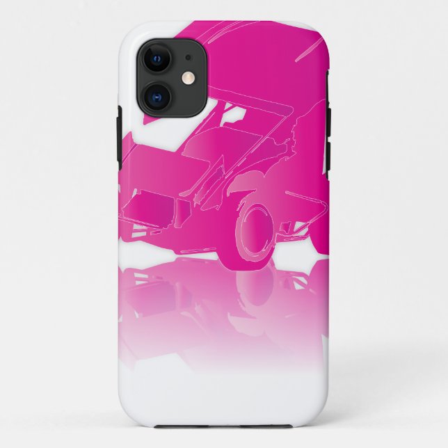 Pink Reflection Winged Sprint Car Case-Mate iPhone Case (Back)