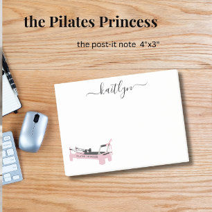 Pink Reformer Personalized Pilates Princess Name Post-it Notes