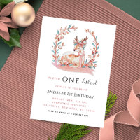 Pink Reindeer Winter Onederland Girl 1st Birthday