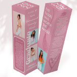 Pink Rero Graduation Gift Wine Box<br><div class="desc">This personalized wine box is the perfect gift for your graduate. The modern retro design features photos, quotes, and a soft pink colour palette that will make it stand out. The box is perfect for storing a bottle of wine, and it can be personalized with a name or message of...</div>