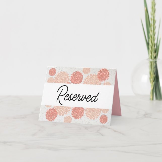 Pink reserved note card tent sign (Front)