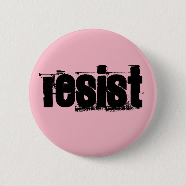 Pink Resist Badge 2 Inch Round Button (Front)