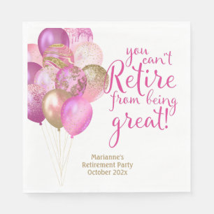 Pink Retirement Funny Quote Napkin