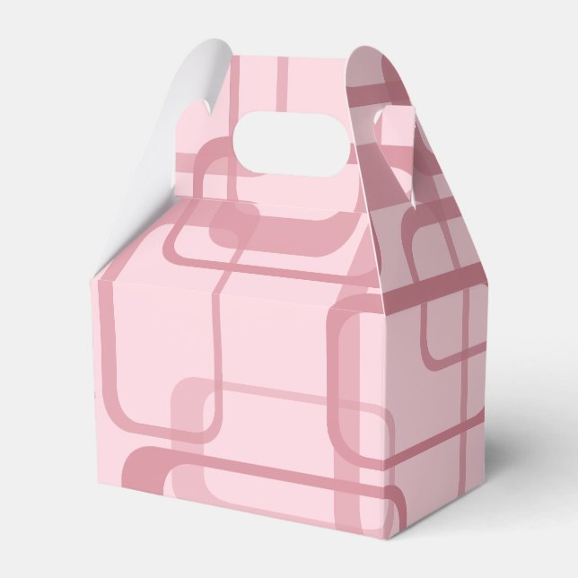 Pink Retro Abstract Pattern Favor Box (Front Side)