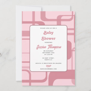 Pink Retro Abstract Pattern Invitation