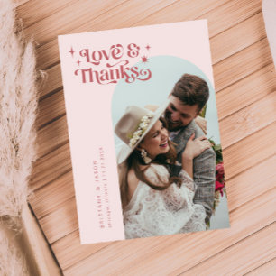 Pink Retro Amour et Merci White Arch Mariage