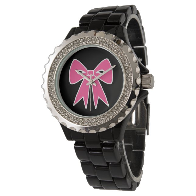 Pink Retro Bow Watch (Angled)