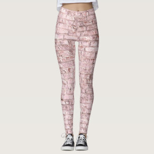Pink Retro Brick: Saturated Abstract Leggings