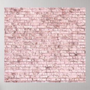 Pink Retro Brick: Saturated Abstract Poster