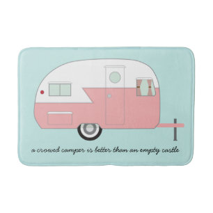 Pink Retro Camper Bath mat