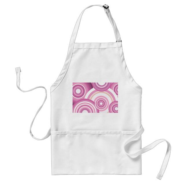 Pink Retro Circles Pattern Standard Apron (Front)