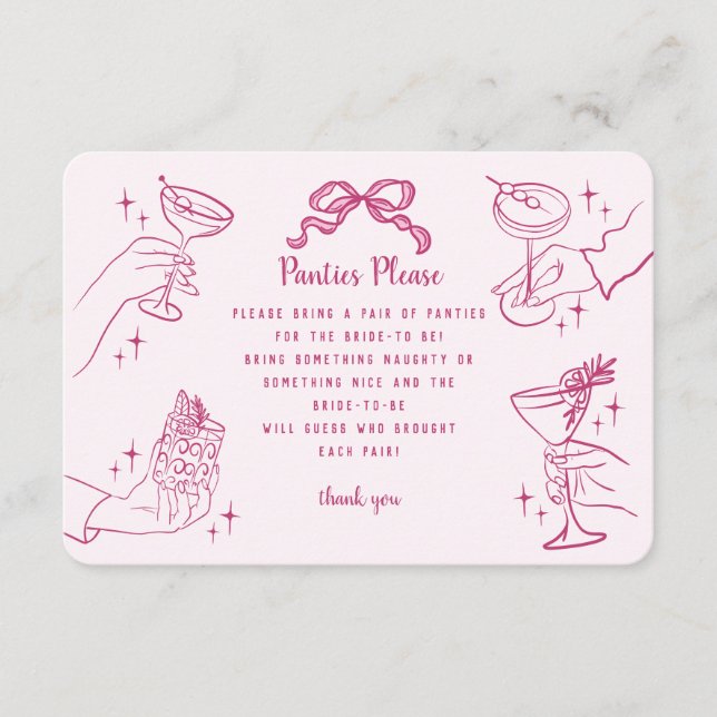 Pink Retro Cocktail Party Panties Please Insert (Front)