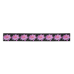 Pink retro daisy photo satin ribbon