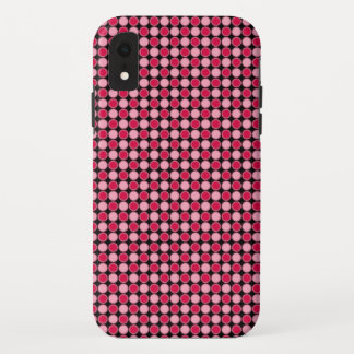 Pink Retro Dot Chequerboard iPhone XR Case