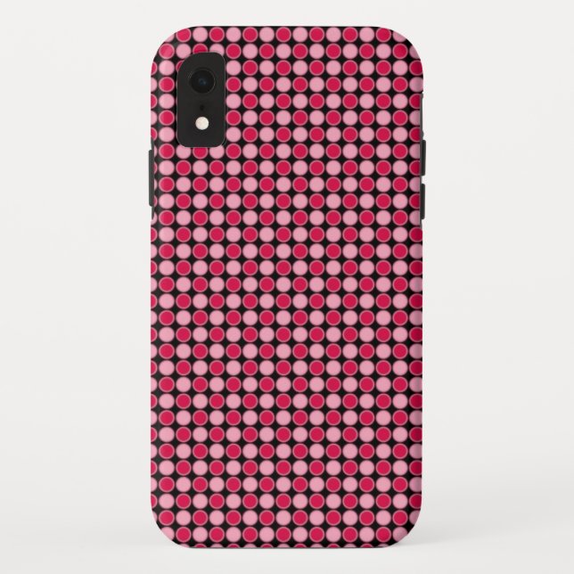 Pink Retro Dot Chequerboard Case-Mate iPhone Case (Back)