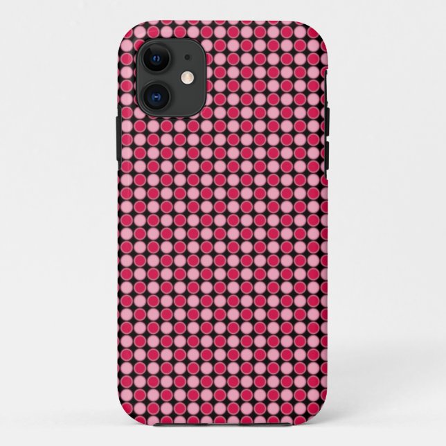 Pink Retro Dot Chequerboard Case-Mate iPhone Case (Back)