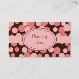 Pink Retro Dots Business Card