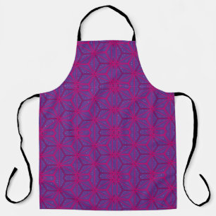 Pink retro geometric pattern apron
