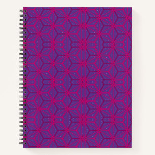 Pink retro geometric pattern notebook