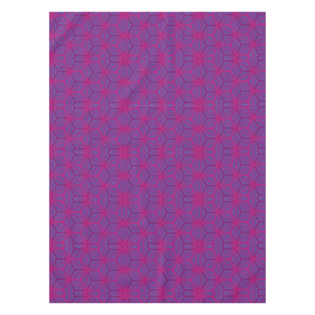 Pink retro geometric pattern  tablecloth (Front)