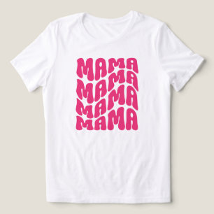 Pink Retro Groovy Cute Mama Mothers Day Mom  Tri-Blend Shirt